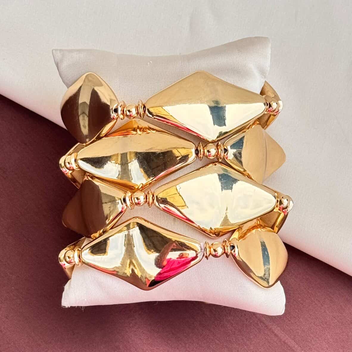 TFC Diamond Cut Gold Plated Bracelet (Set of 4)