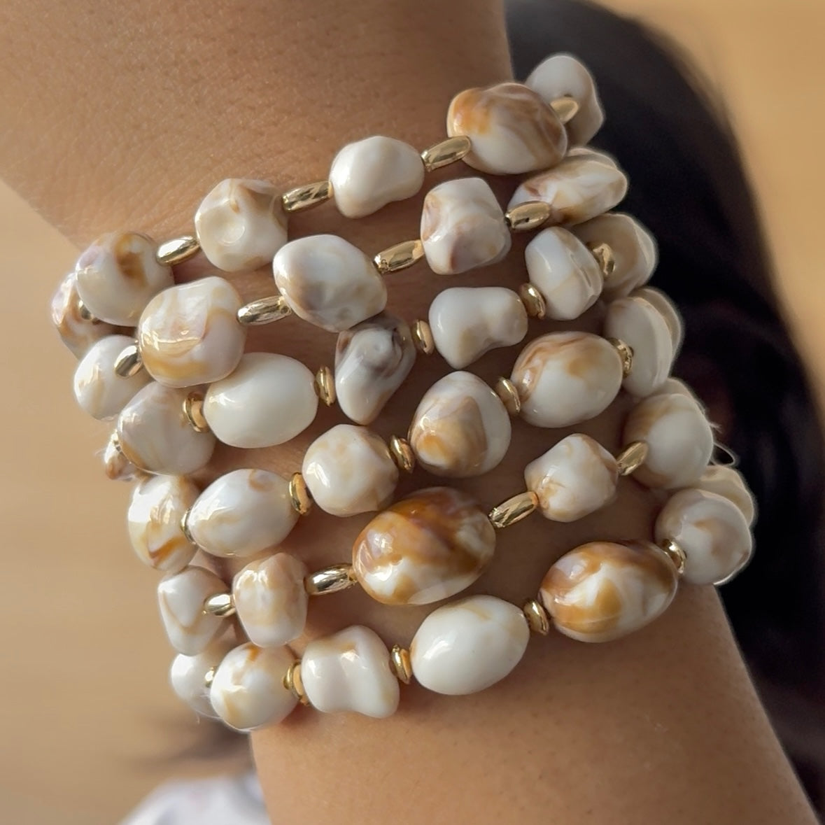 TFC Mystic Marble Cut Beaded Bracelet (Set of 6)