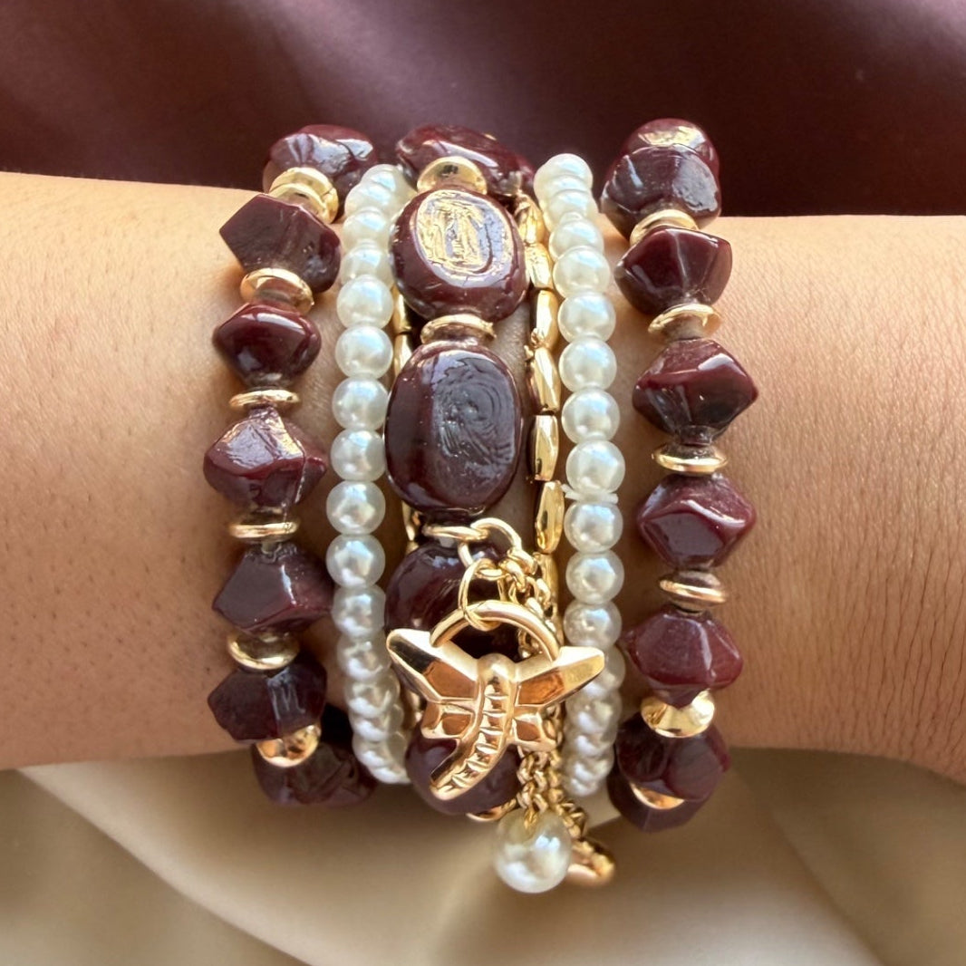 TFC Wine Tone Gold Plated Bracelet (set of 8)