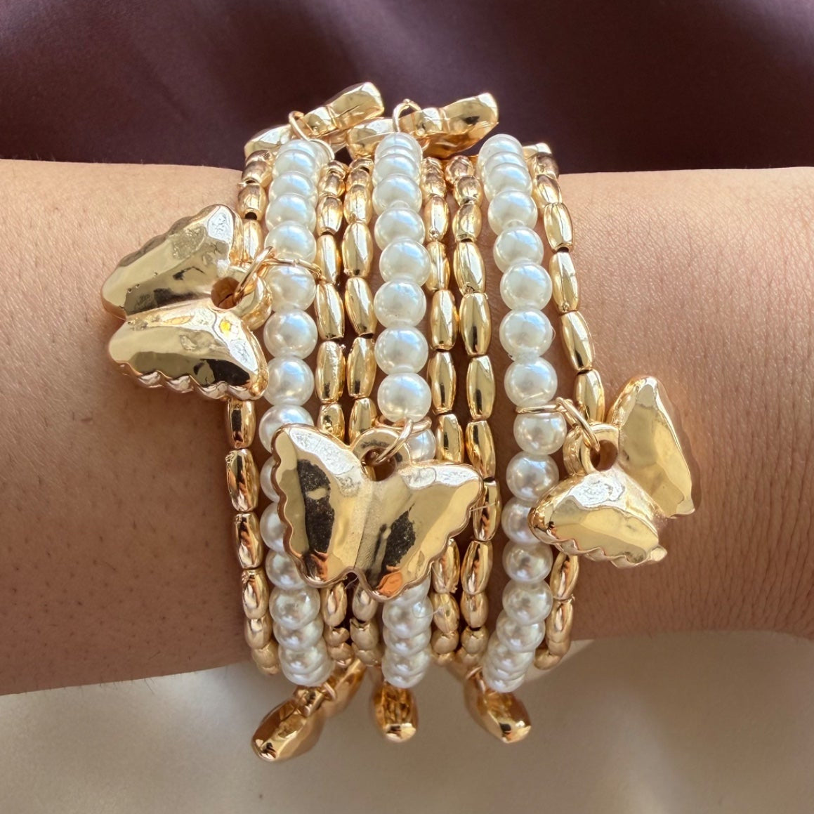 TFC Vibrance Butterfly Gold Plated Bracelet Set 9