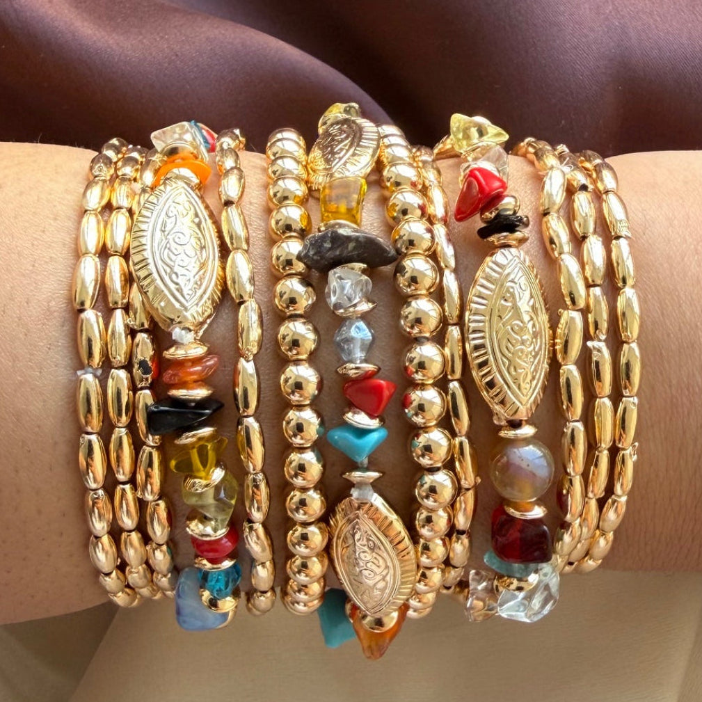 TFC Royal Mosaic Stack Gold Plated Bracelet Set 13