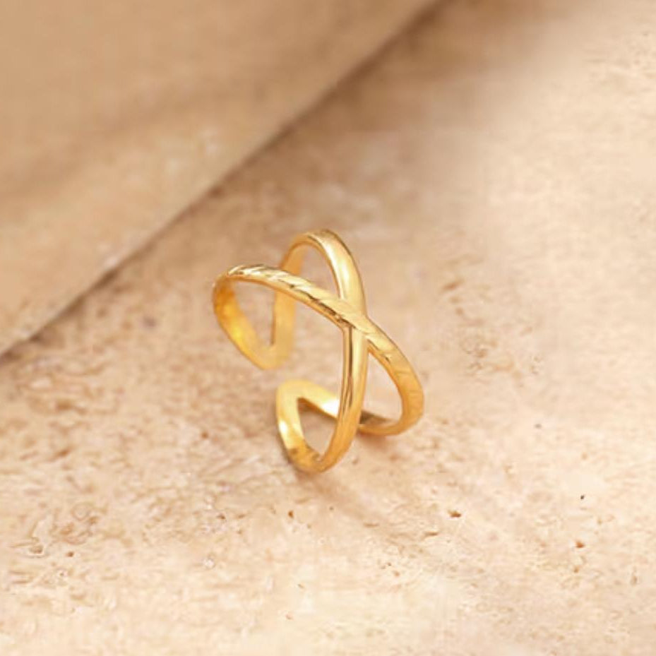 TFC Crossing Gold Plated Adjustable Ring