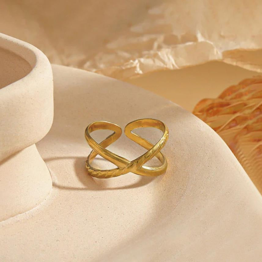 TFC Crossing Gold Plated Adjustable Ring