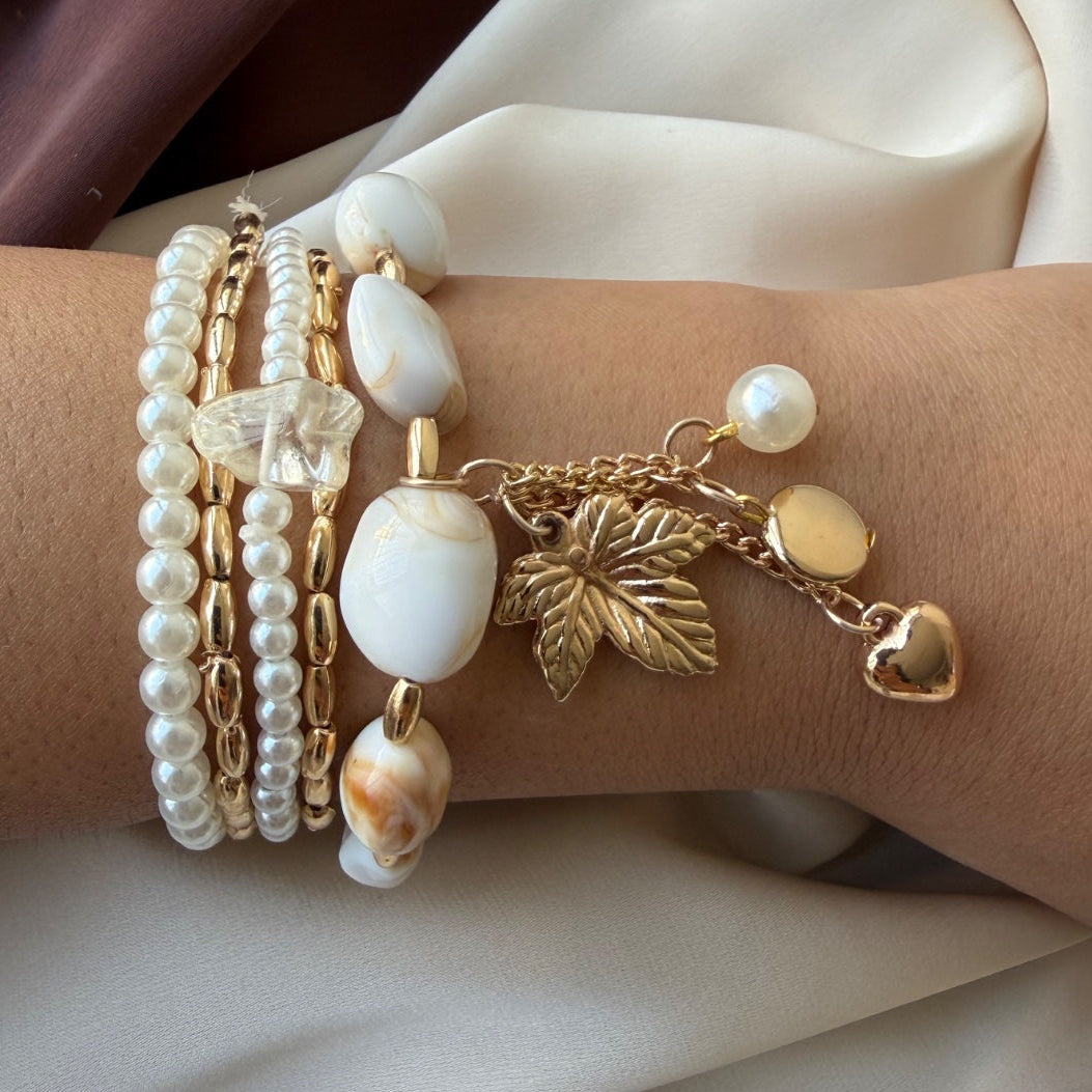 TFC Snow Ball Gold Plated Bracelet (set of 5)