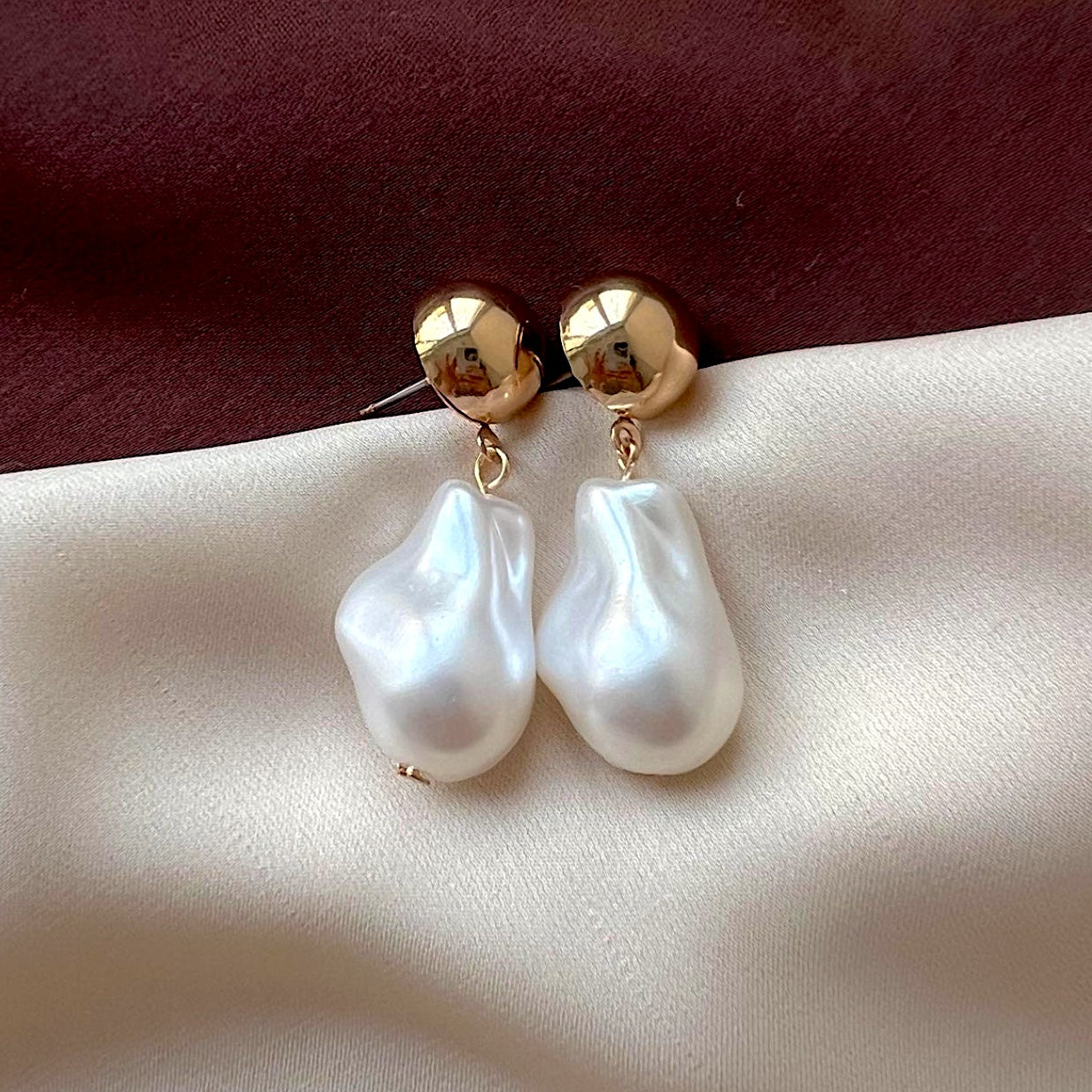 TFC Pearl Pendulum Gold Plated Earrings