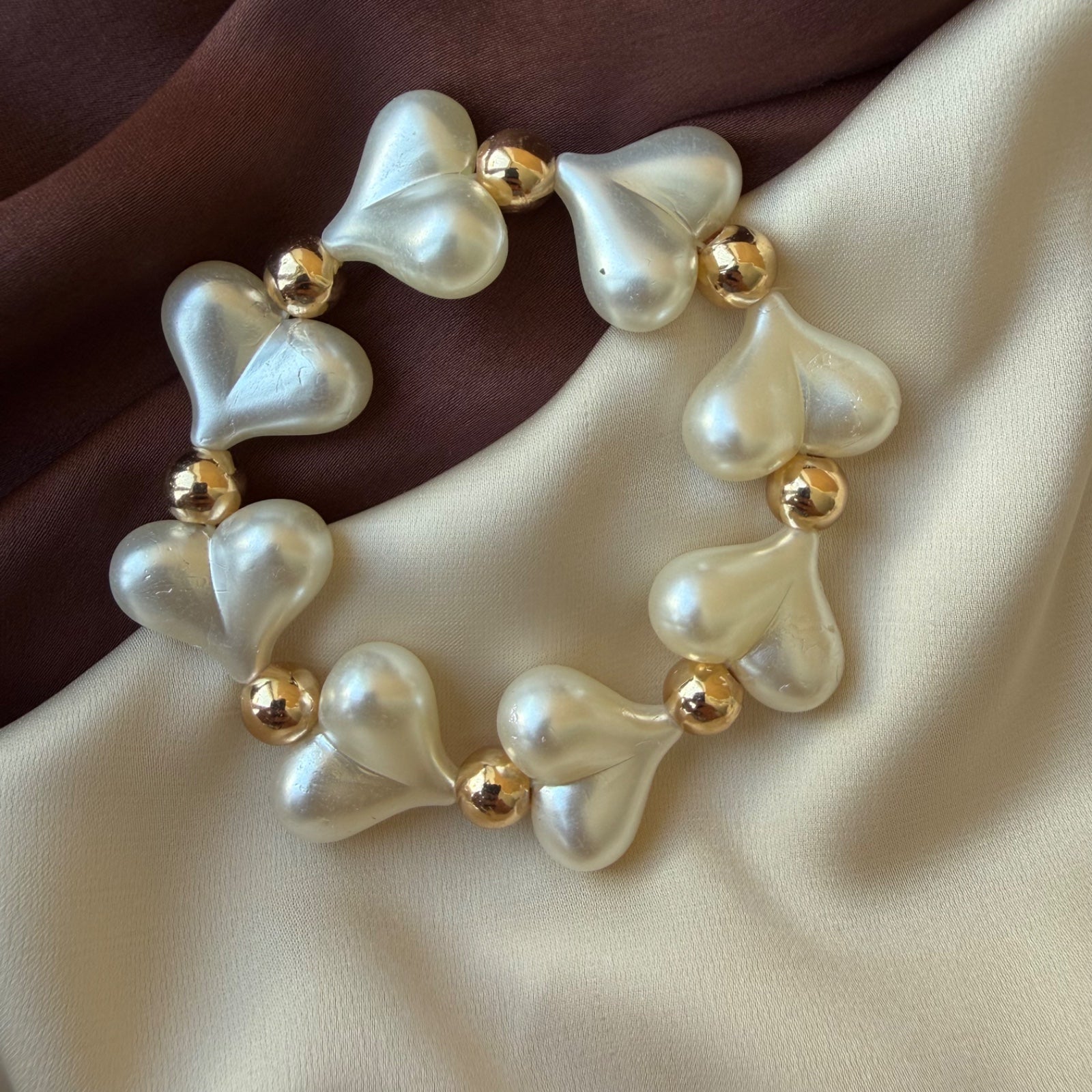 TFC Heart Pearl Gold Plated Bracelet