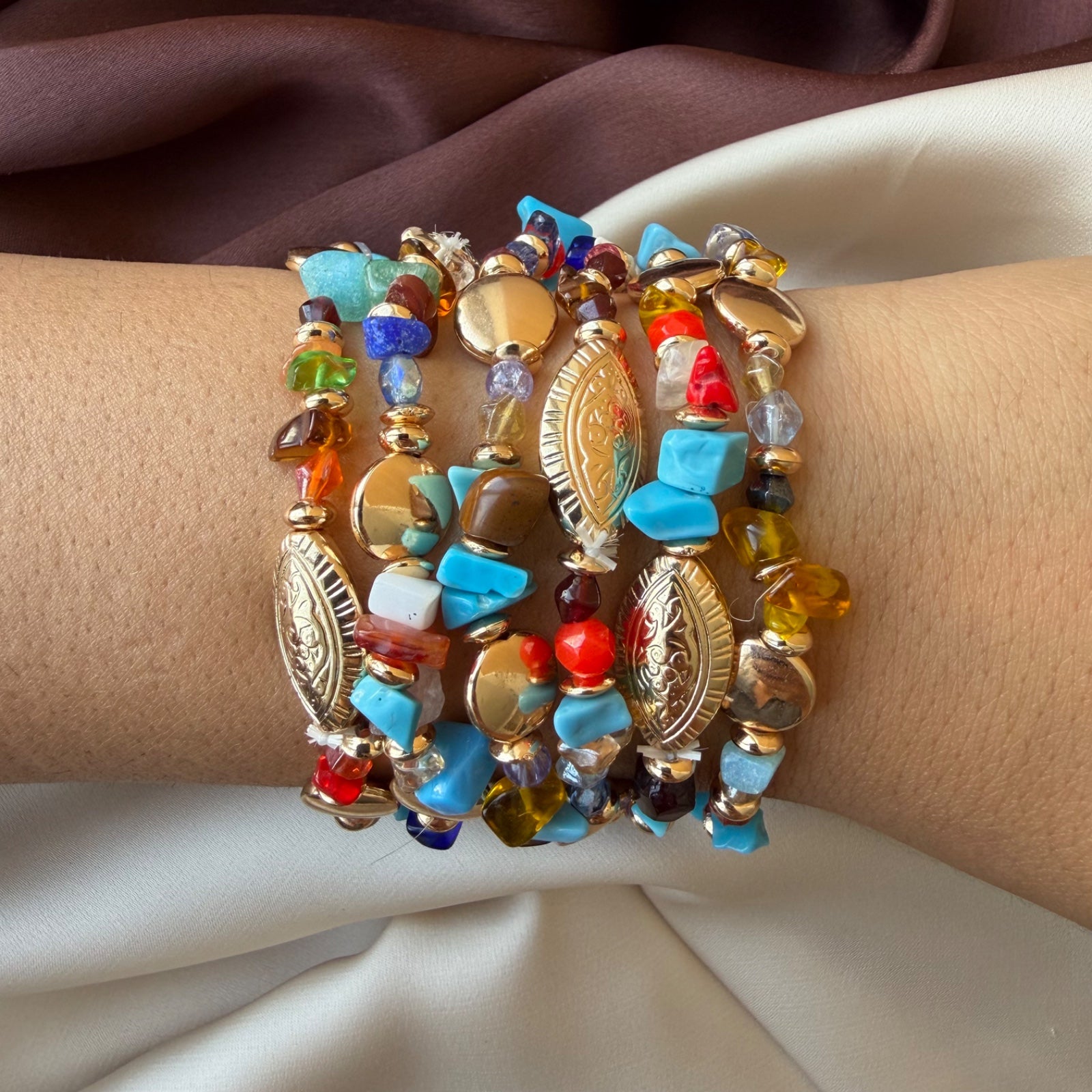 TFC Colour Bliss Gold Plated Bracelet (set of 6)