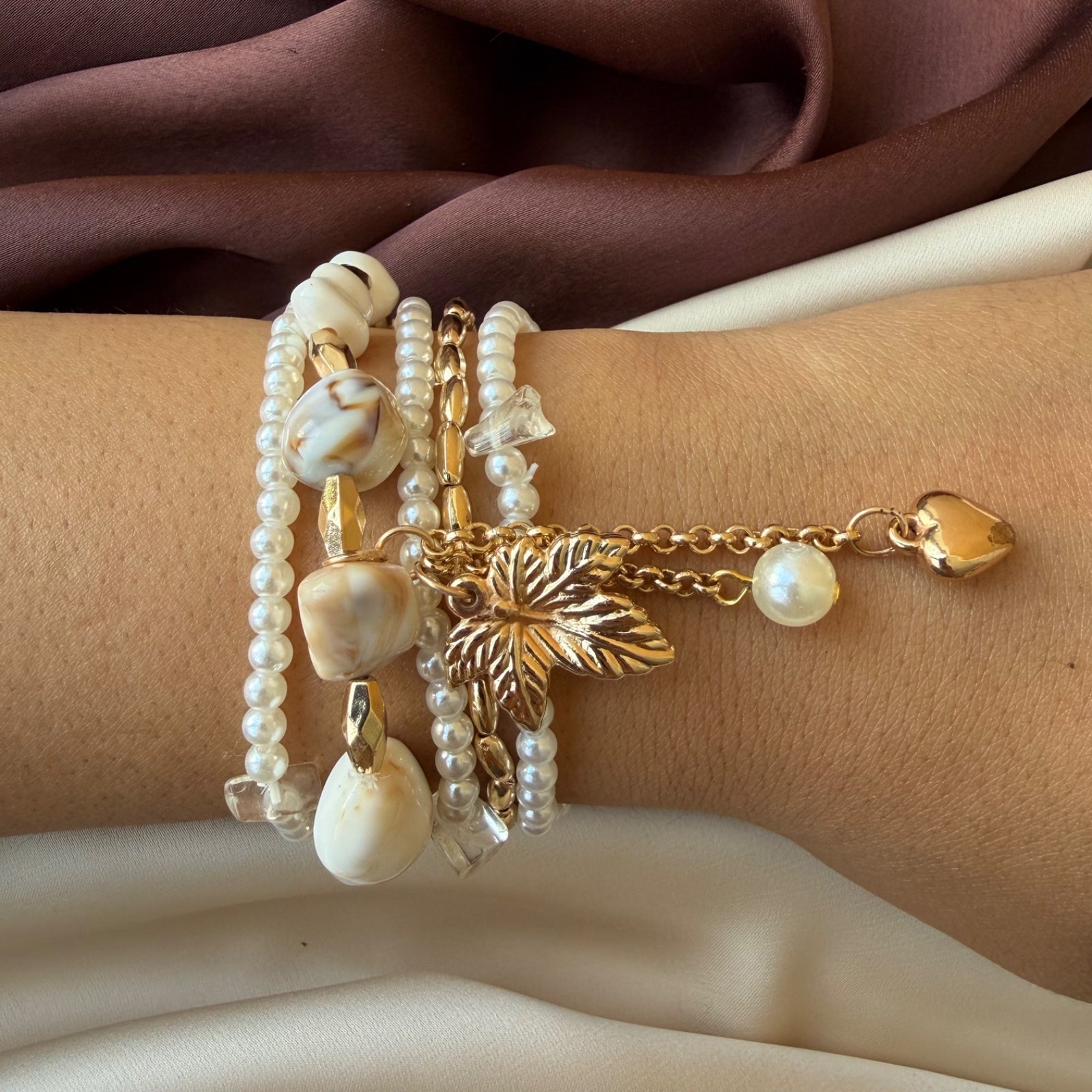 TFC Snow Ball Gold Plated Bracelet (set of 5)
