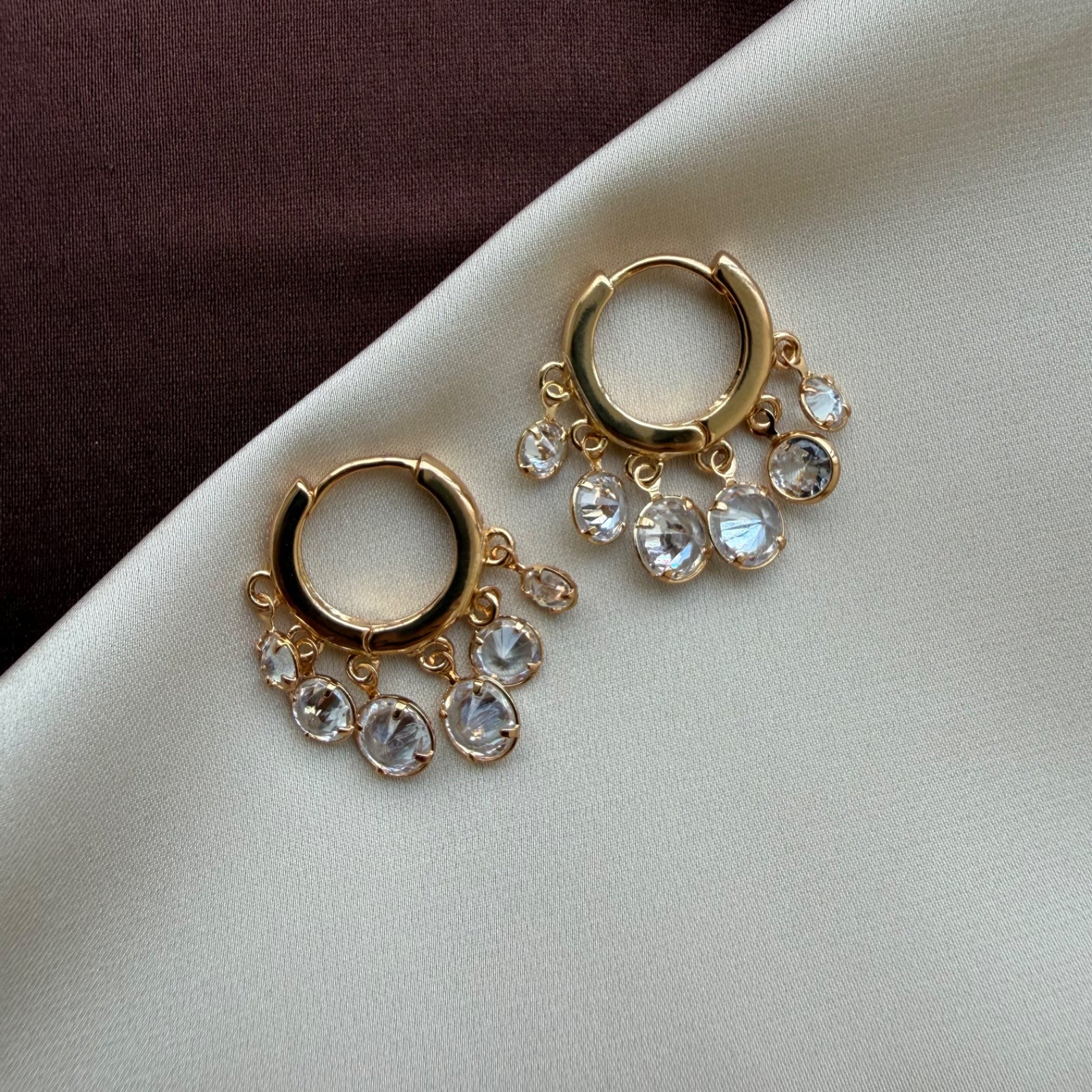 TFC Round 6 Dangling Charms Gold Plated Earrings