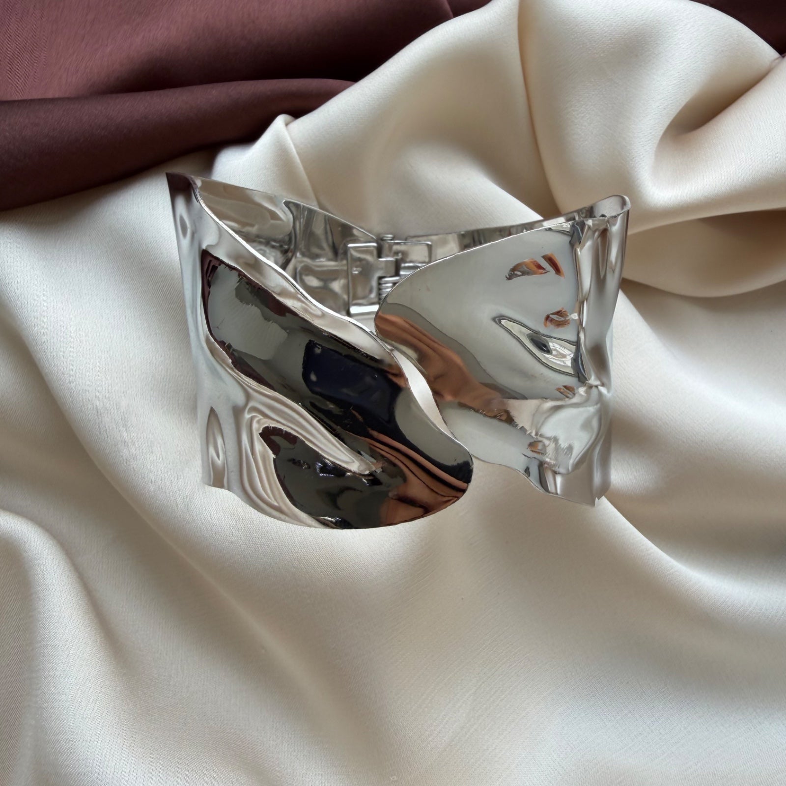 TFC Waveform Luxe Silver Plated Cuff Bracelet