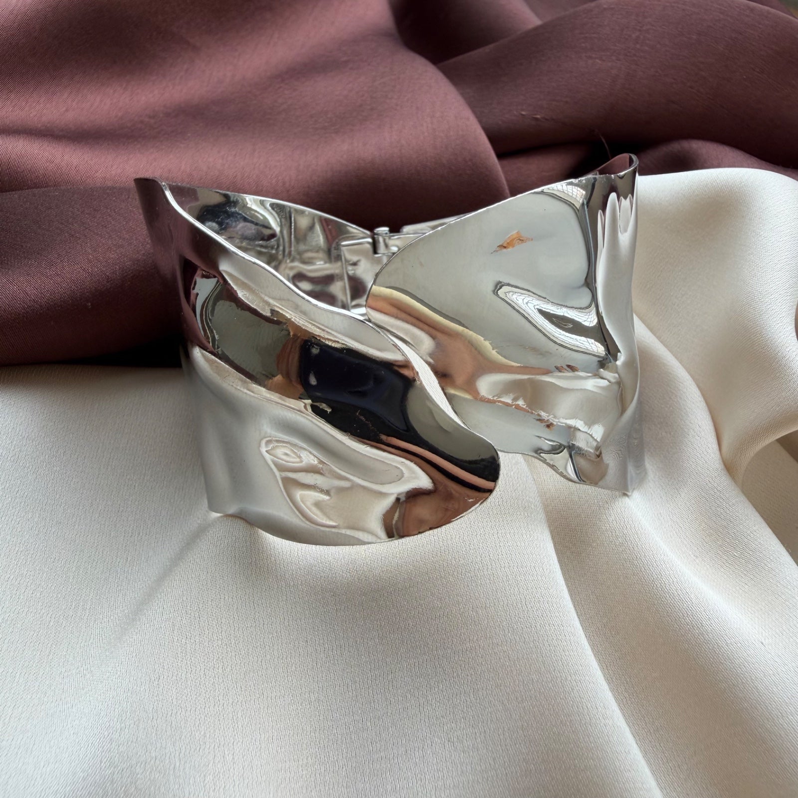 TFC Waveform Luxe Silver Plated Cuff Bracelet