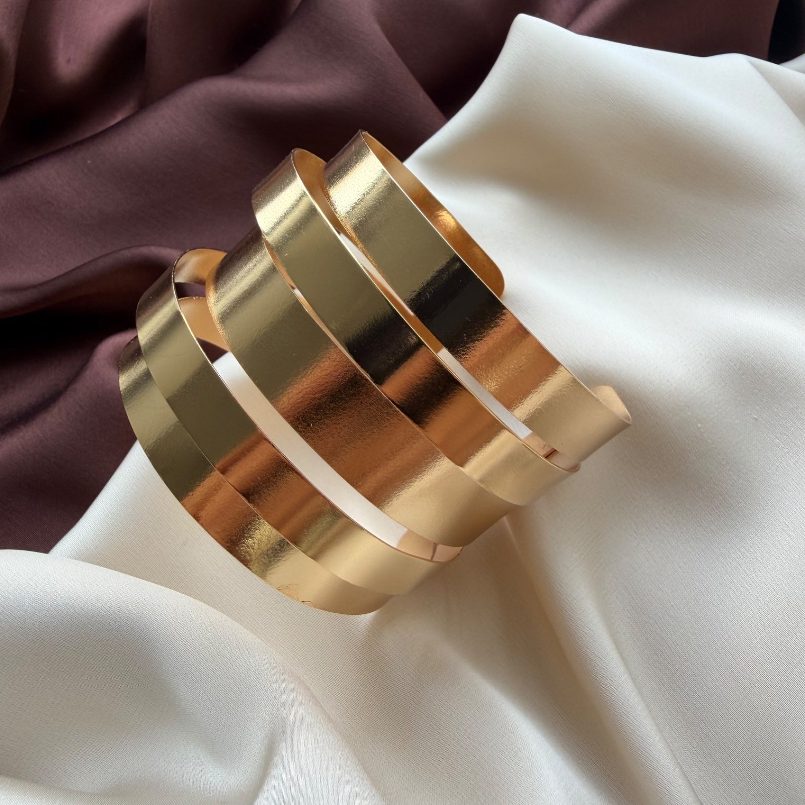 TFC Liner Designer Gold Plated Cuff Bracelet