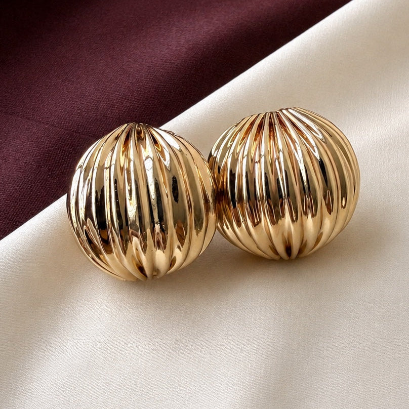 TFC Small Vortex Gold Plated Stud Earrings