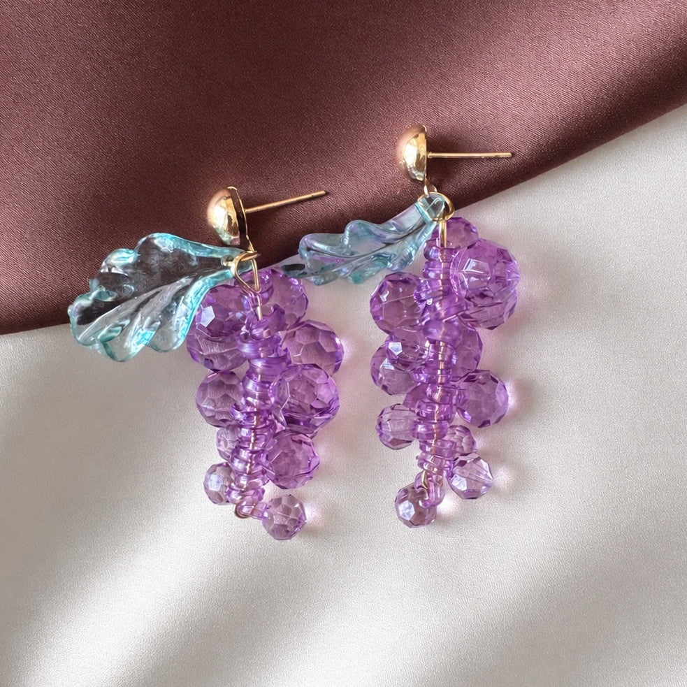 TFC Grapes Bunch Gold Plated Earrings