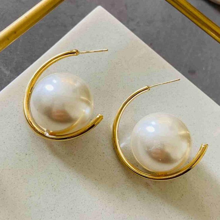 TFC Pearl Ranger Gold Plated Stud Earrings