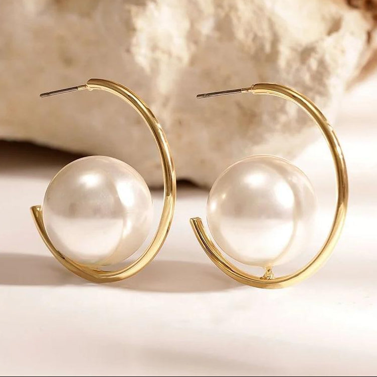 TFC Pearl Ranger Gold Plated Stud Earrings