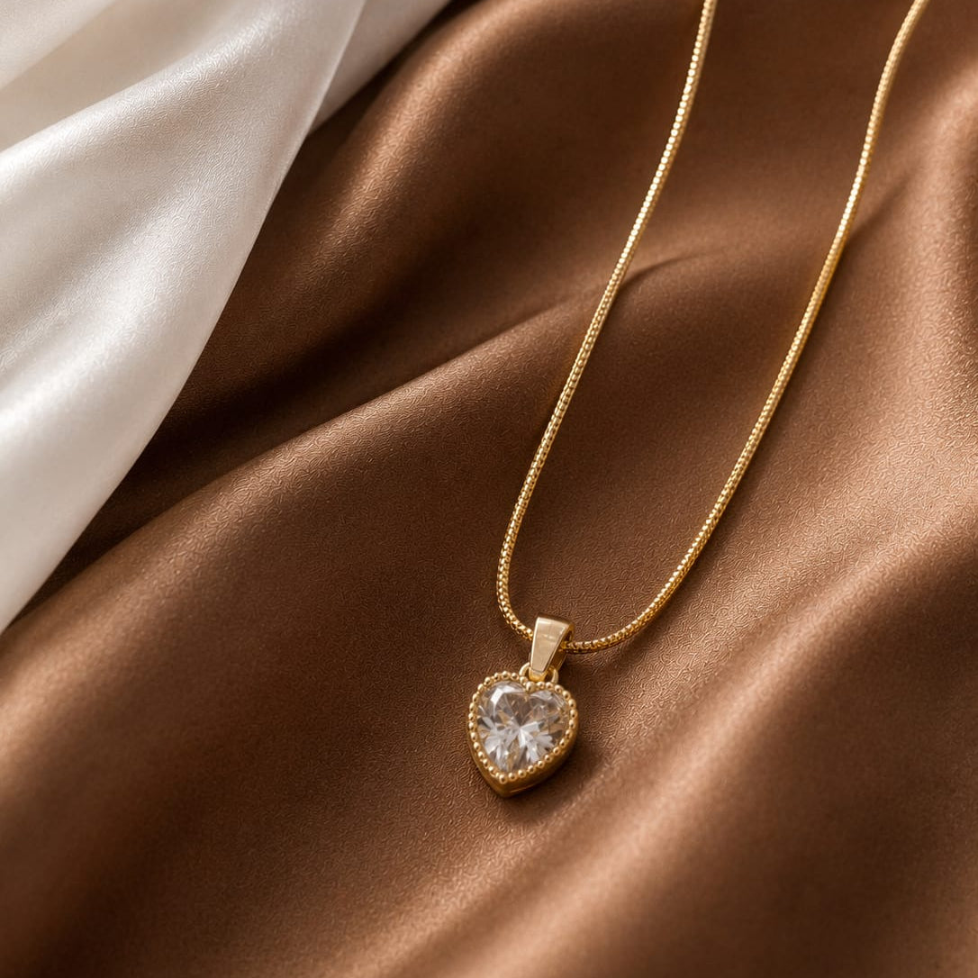 TFC Golden Heart Gold Plated Pendant Necklace