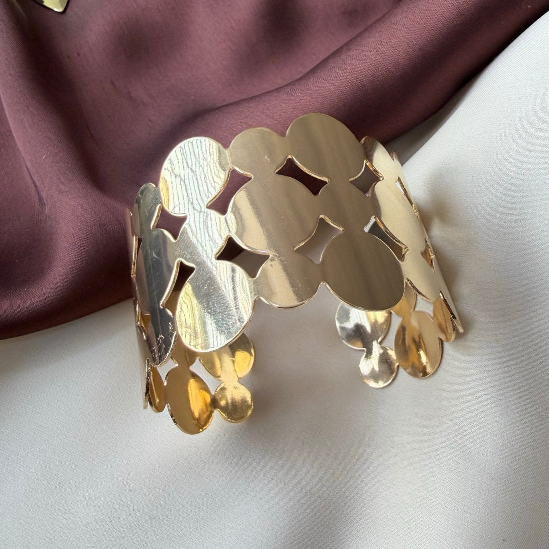TFC Adjustable Multi Moon Gold Plated Cuff Bracelet