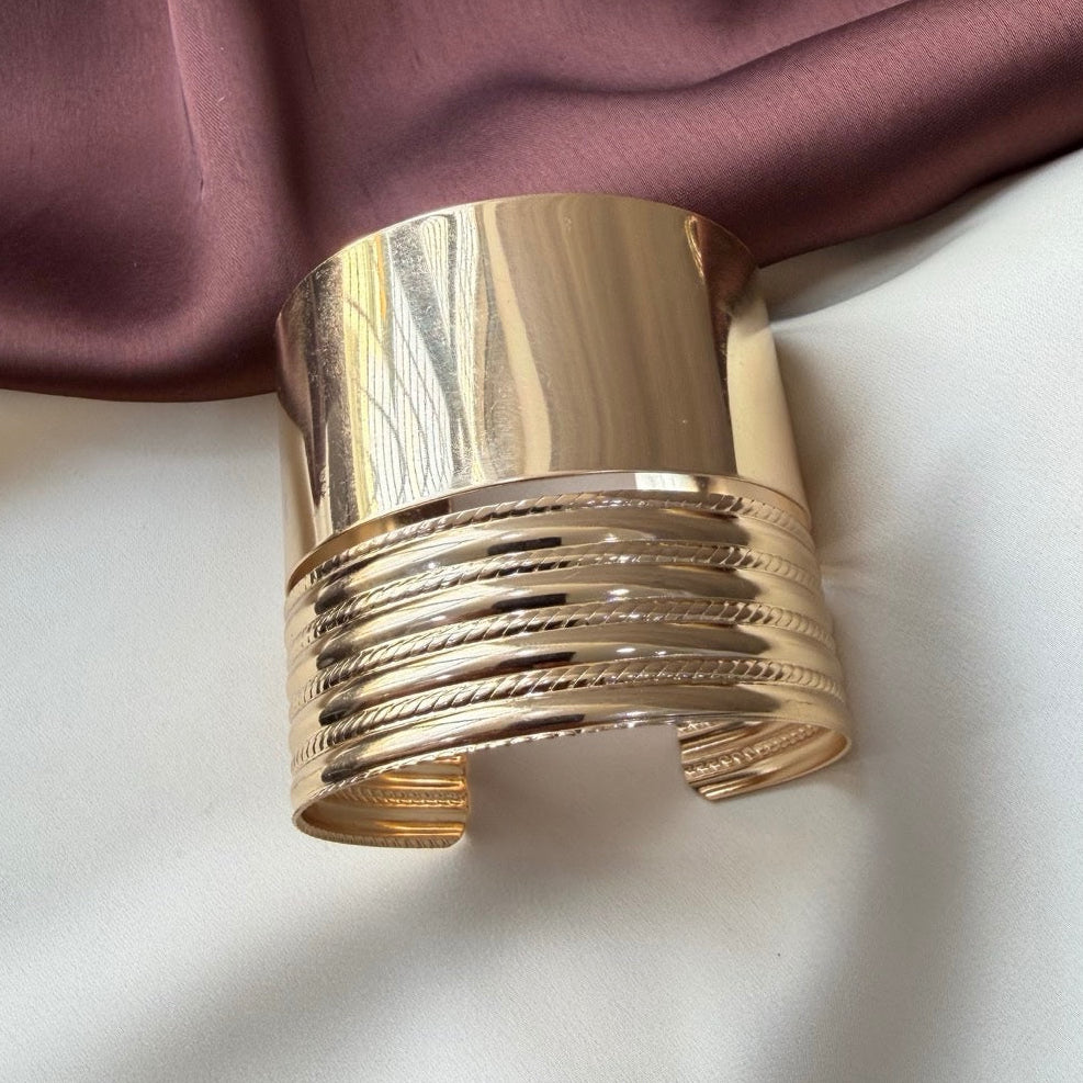 TFC Adjustable Antique Gold Plated Cuff Bracelet