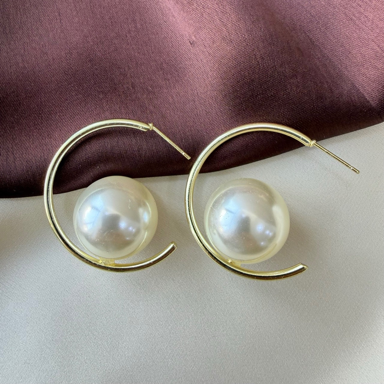 TFC Pearl Ranger Gold Plated Stud Earrings