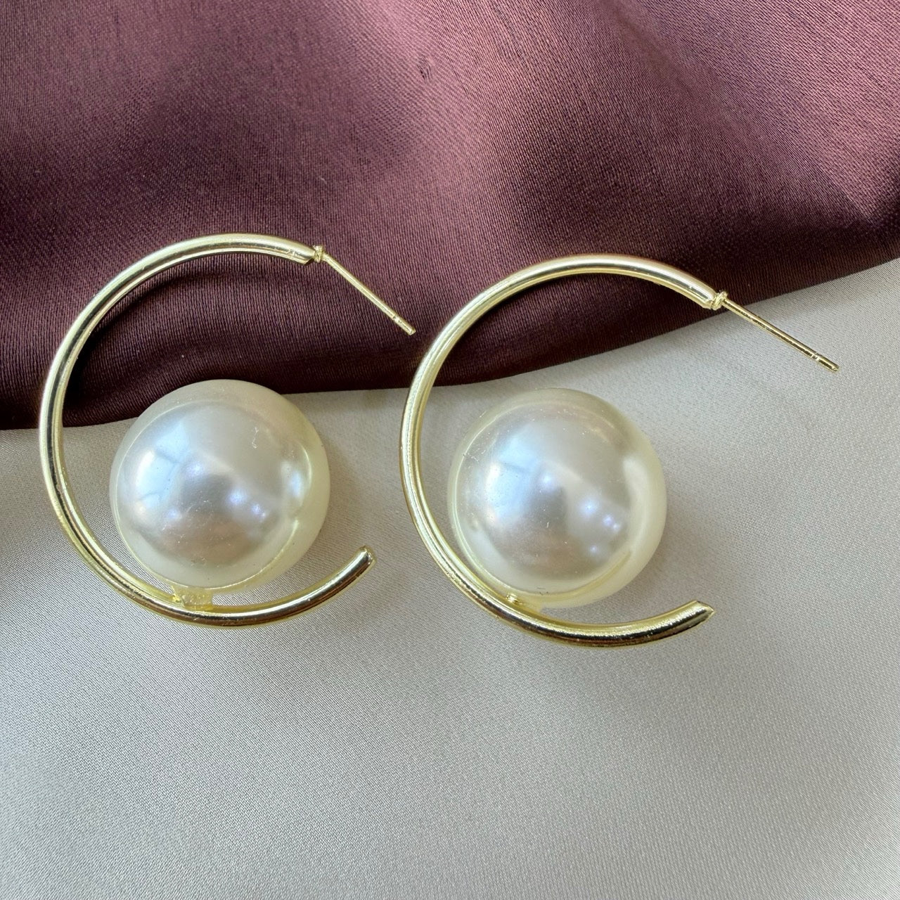 TFC Pearl Ranger Gold Plated Stud Earrings