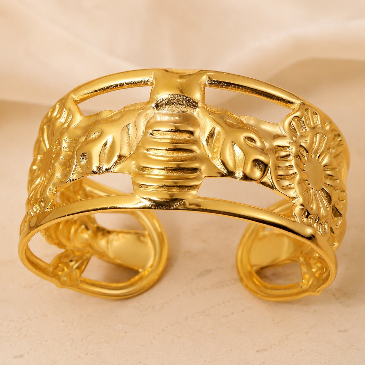TFC Sandy Shores Gold Plated Cuff Bracelet