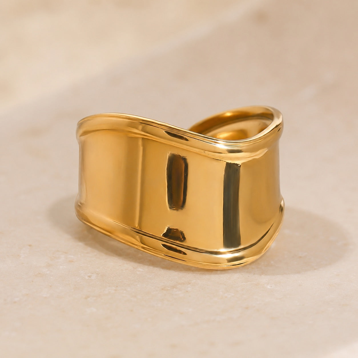 TFC Adjustable Golden Wave Gold Plated Cuff Bracelet