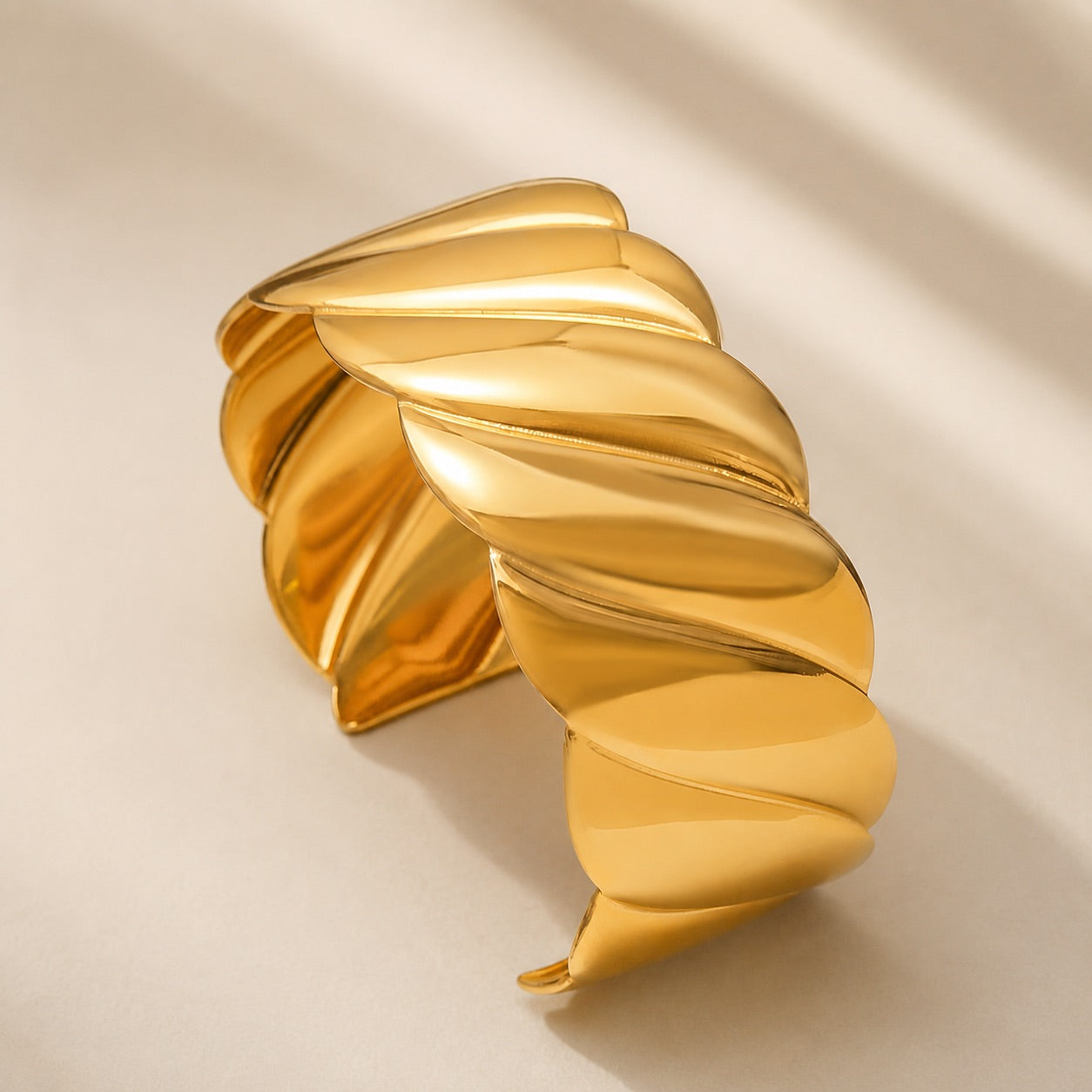TFC Adjustable Swirls Gold Plated Cuff Bracelet