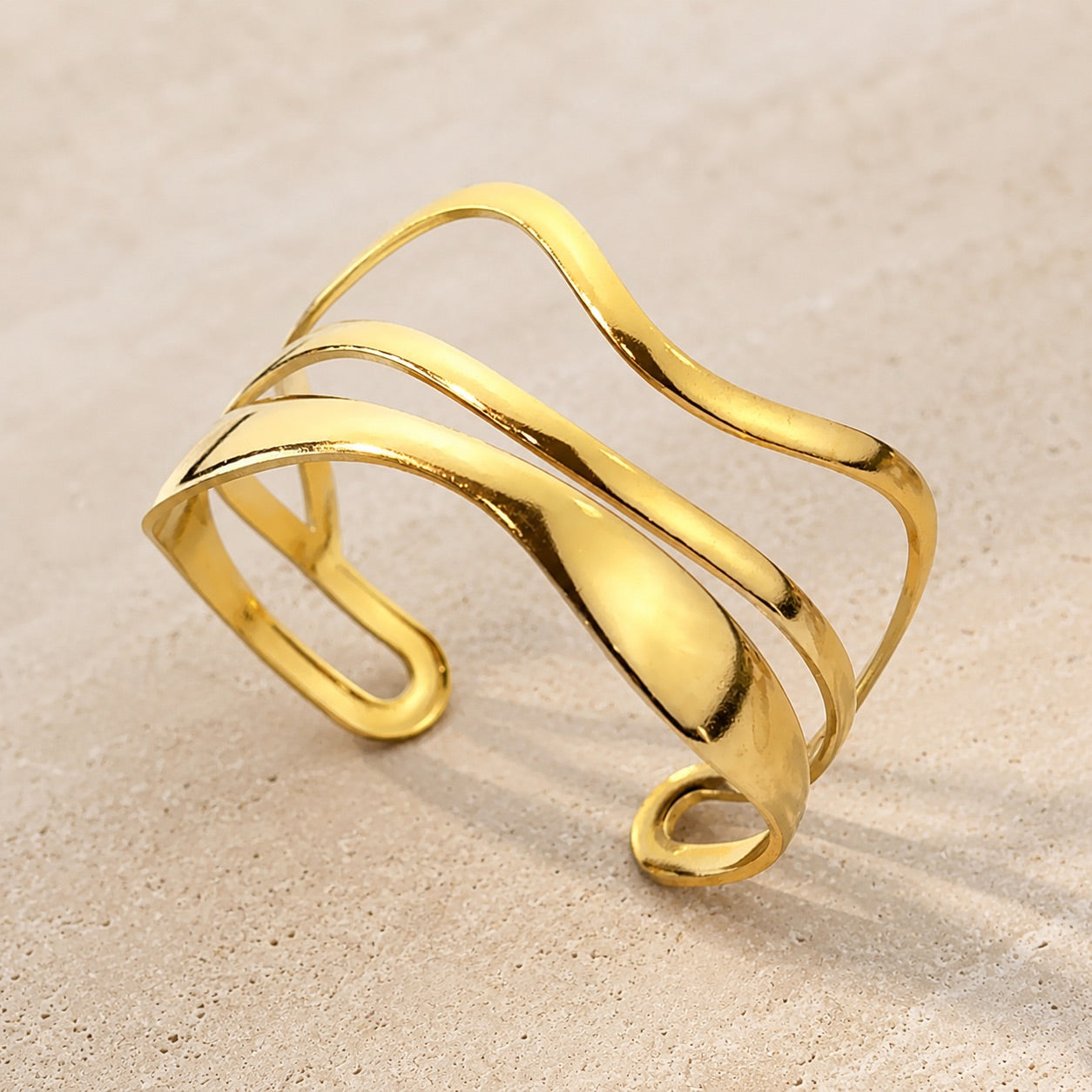 TFC Adjustable Summer Tide Gold Plated Cuff Bracelet