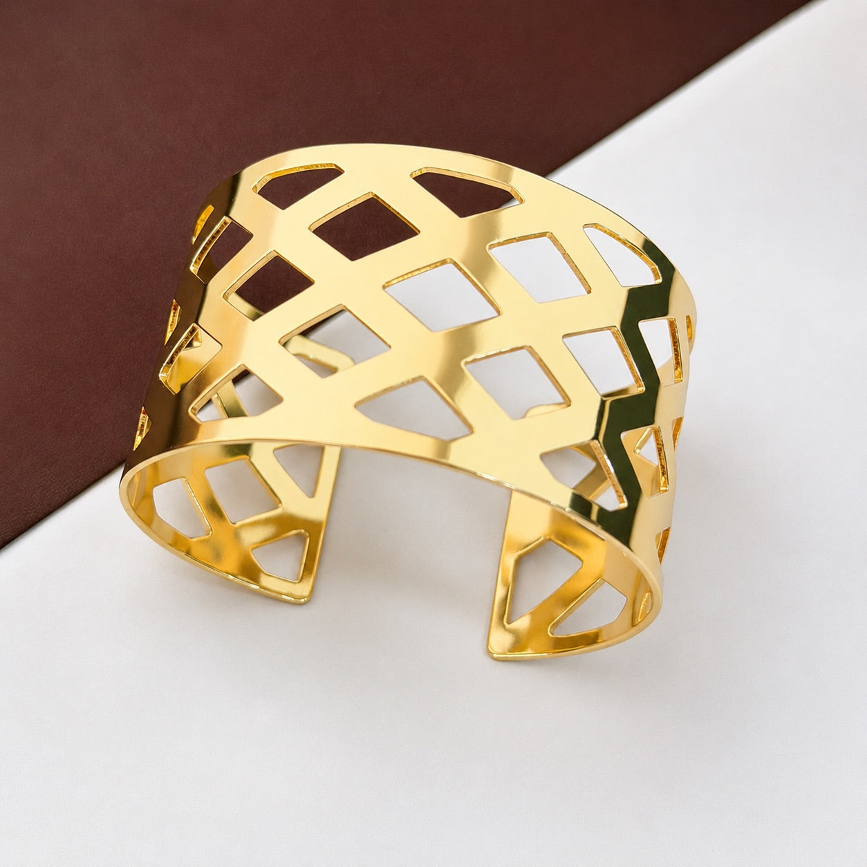 TFC Adjustable Aurum Net Gold Plated Cuff Bracelet