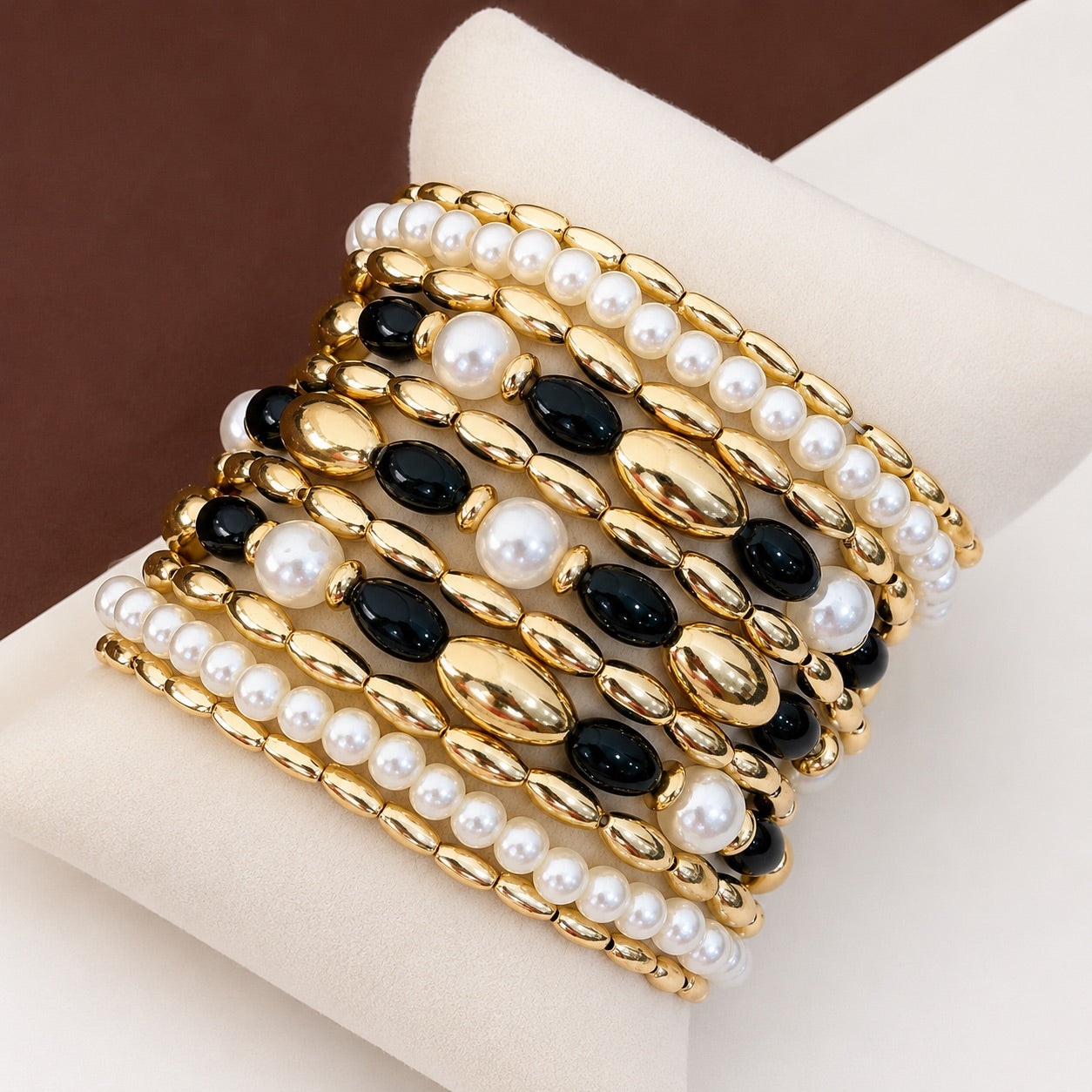 TFC Stretchable Blackout Gold Plated Bracelet (set of 11)