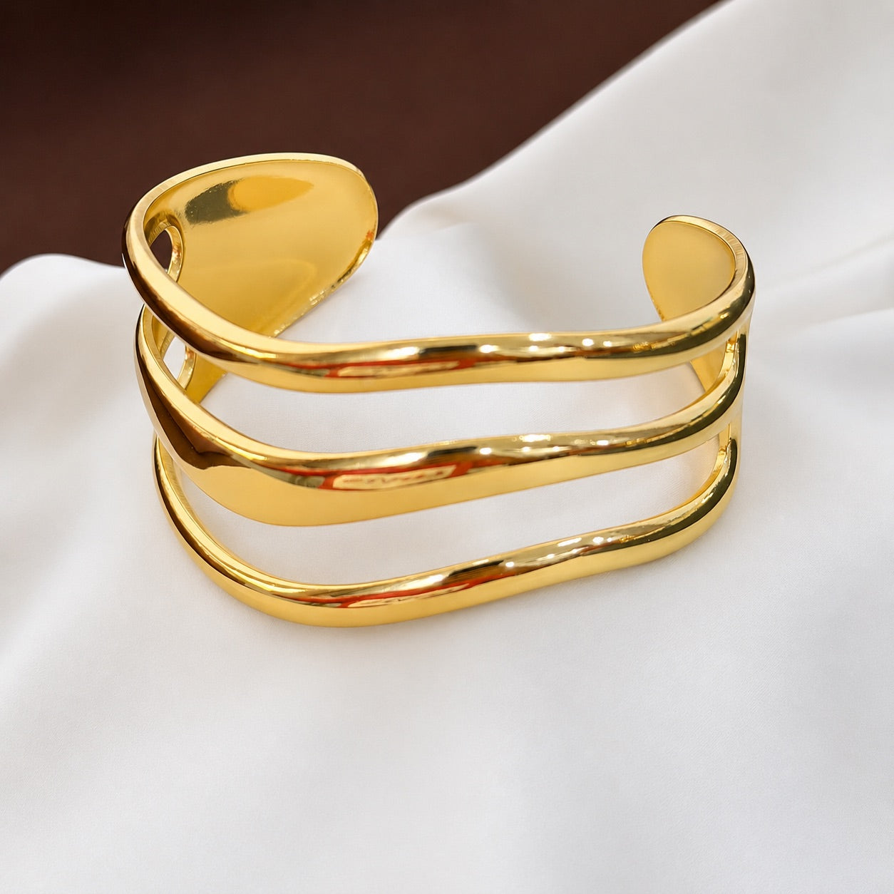 TFC Adjustable Summer Tide Gold Plated Cuff Bracelet