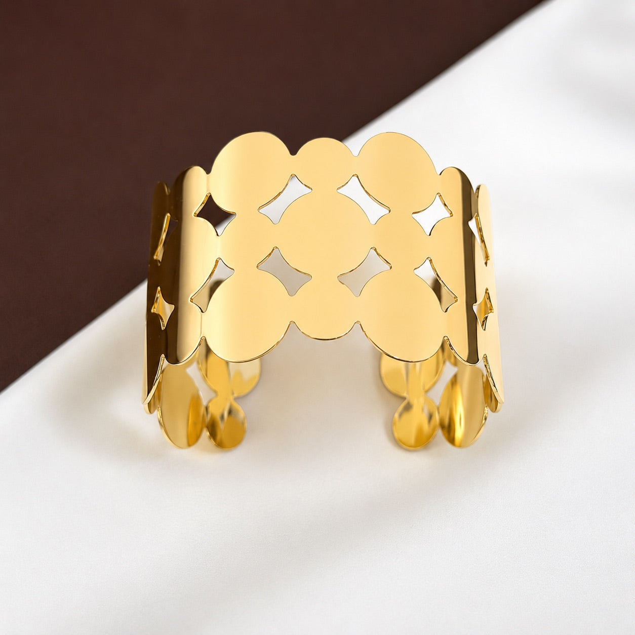 TFC Adjustable Multi Moon Gold Plated Cuff Bracelet