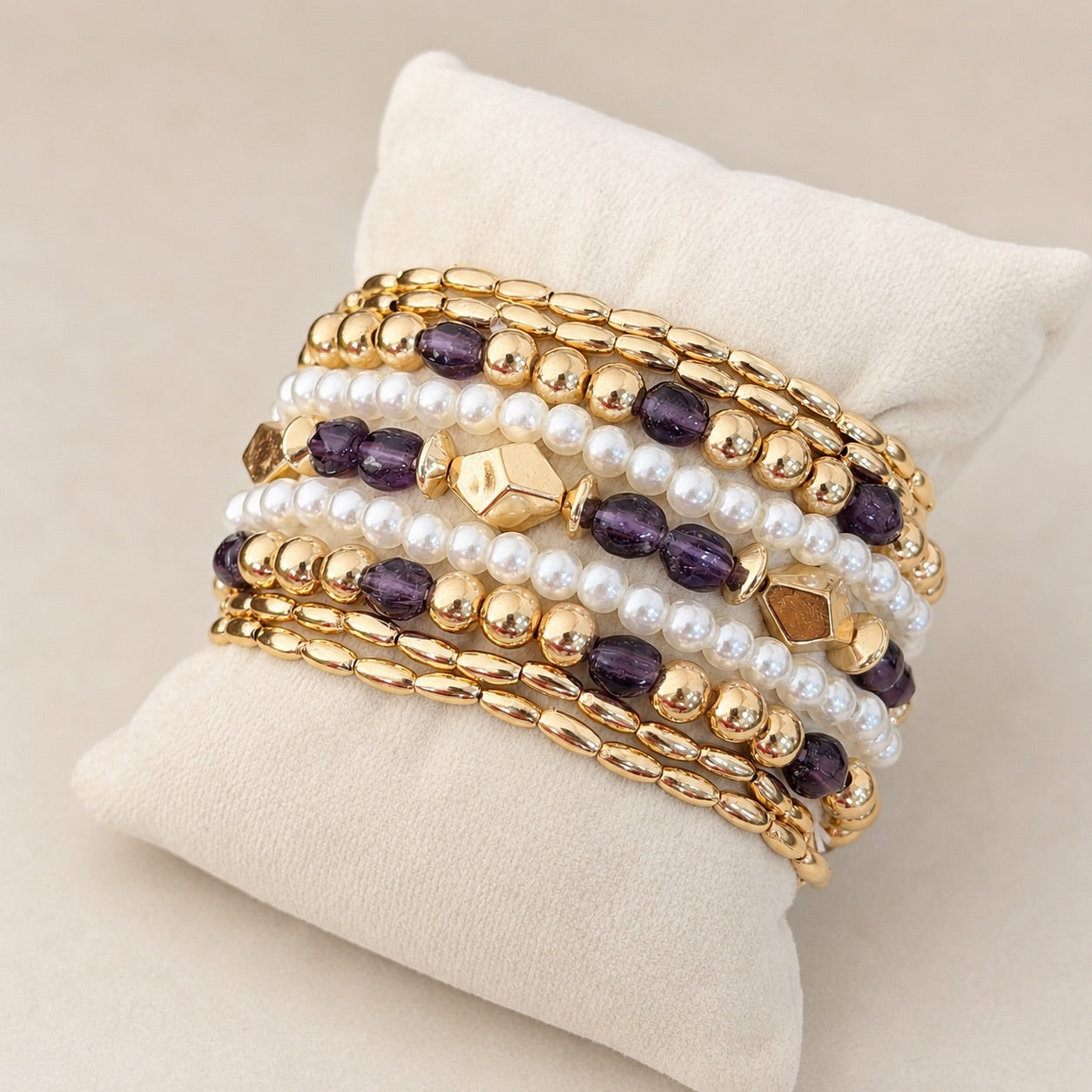 TFC Stretchable Royalbold Gold Plated Bracelet (set of 9)