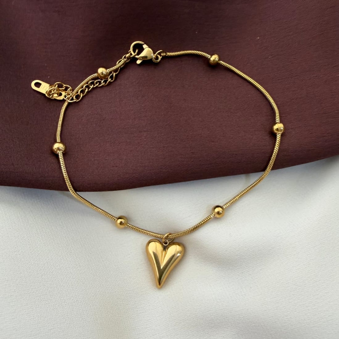 TFC Heart Locket Gold Plated Chain Bracelet