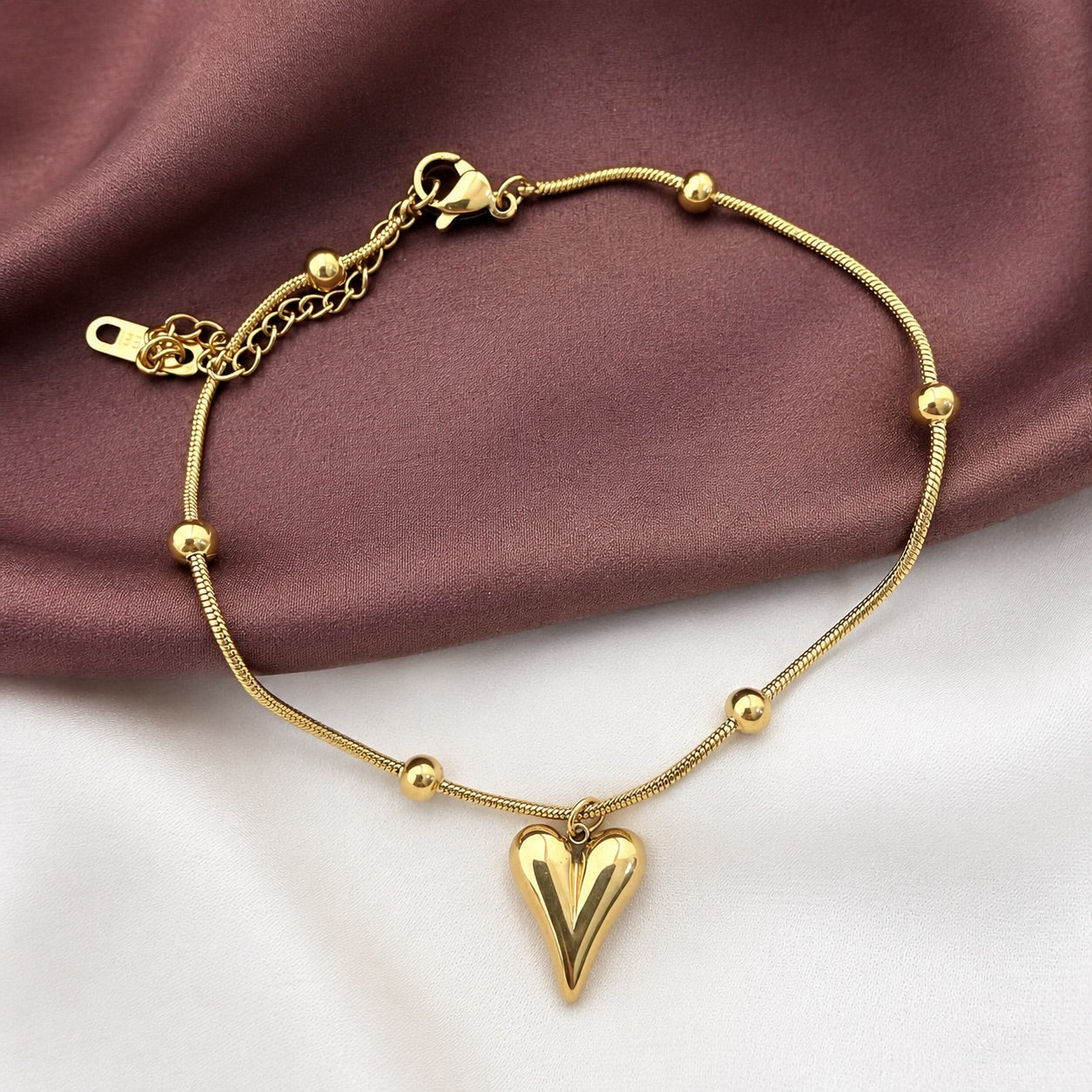 TFC Heart Locket Gold Plated Chain Bracelet