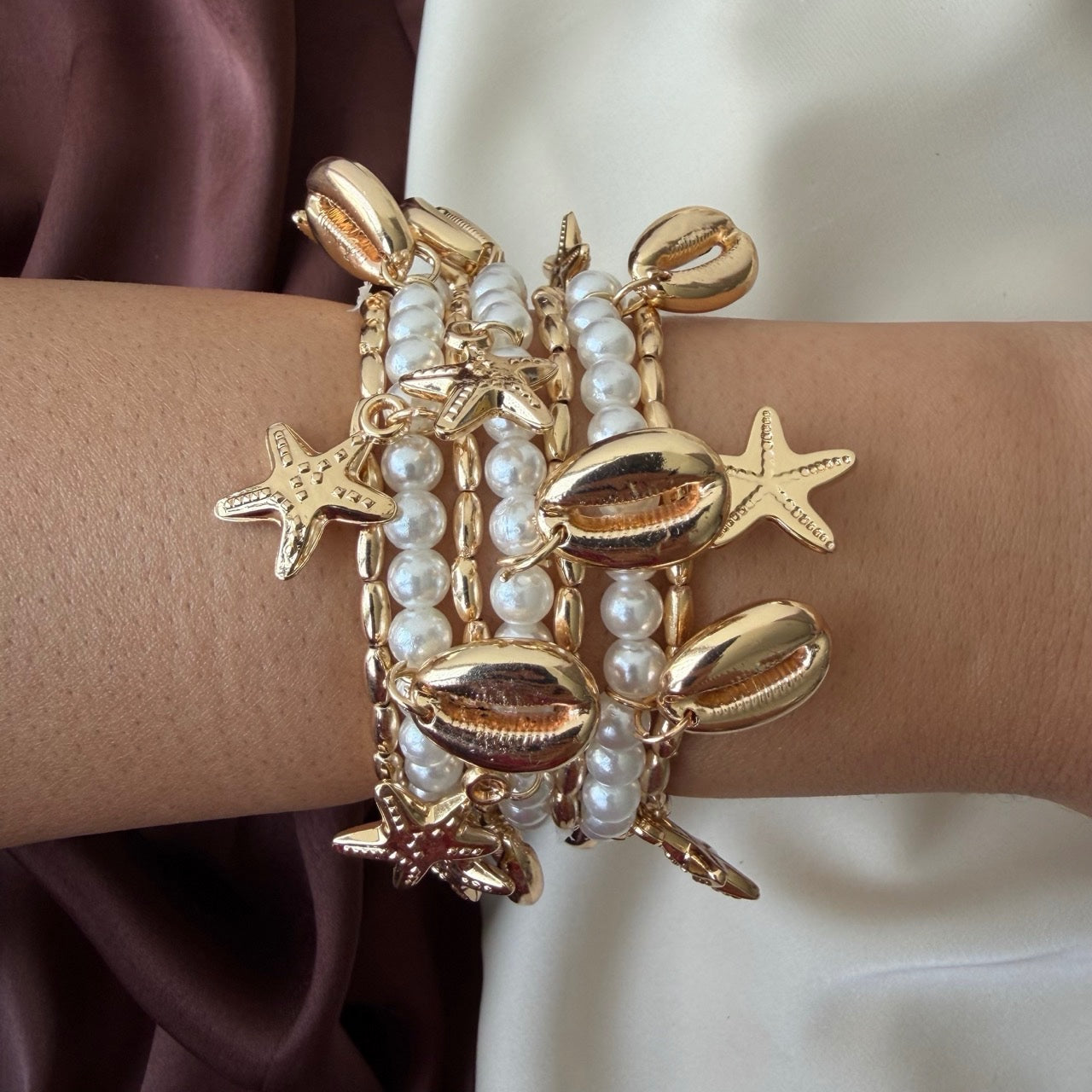 TFC Sea Shine Gold Plated Bracelet (set of 7)