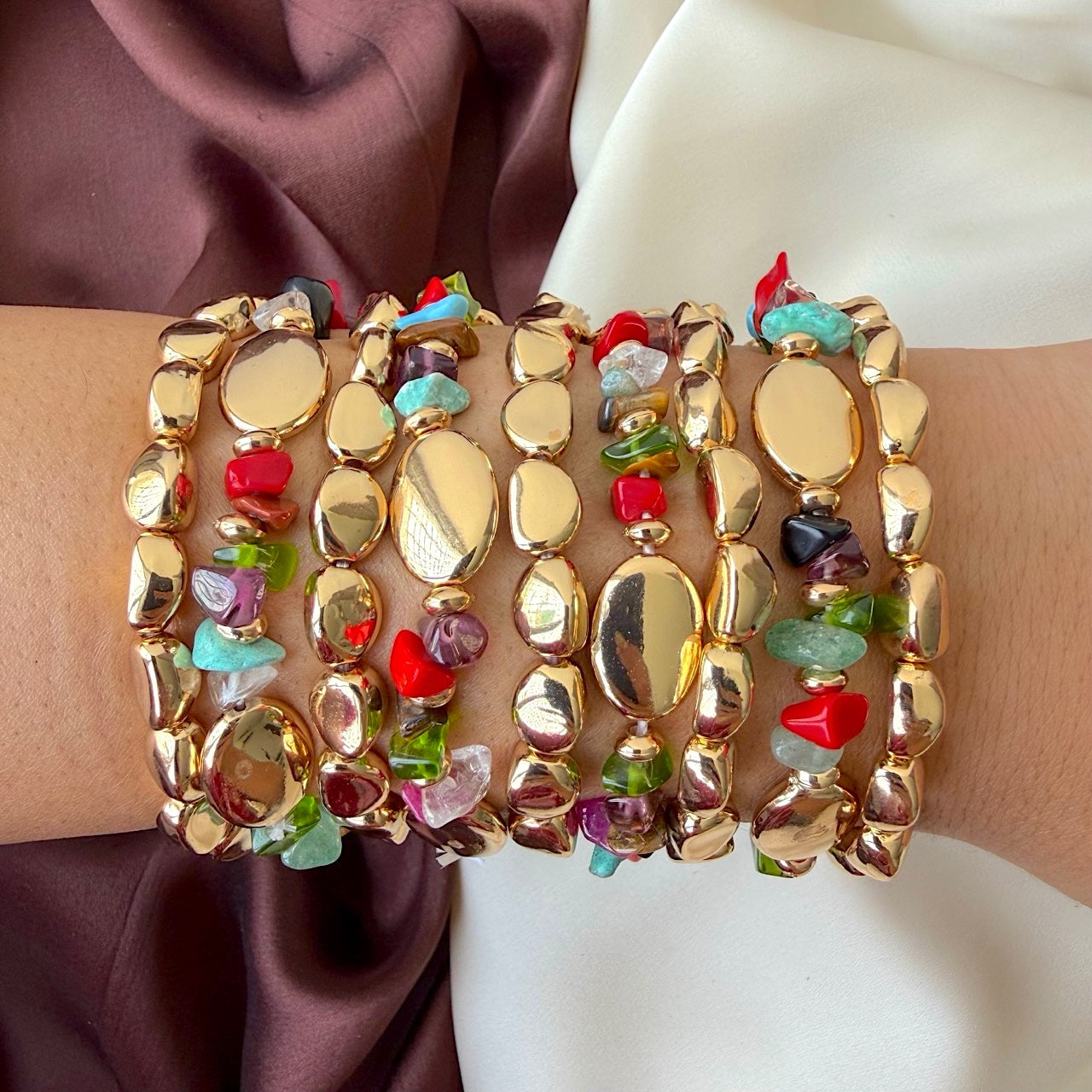 TFC Colour Boom Gold Plated Bracelet (set of 9)