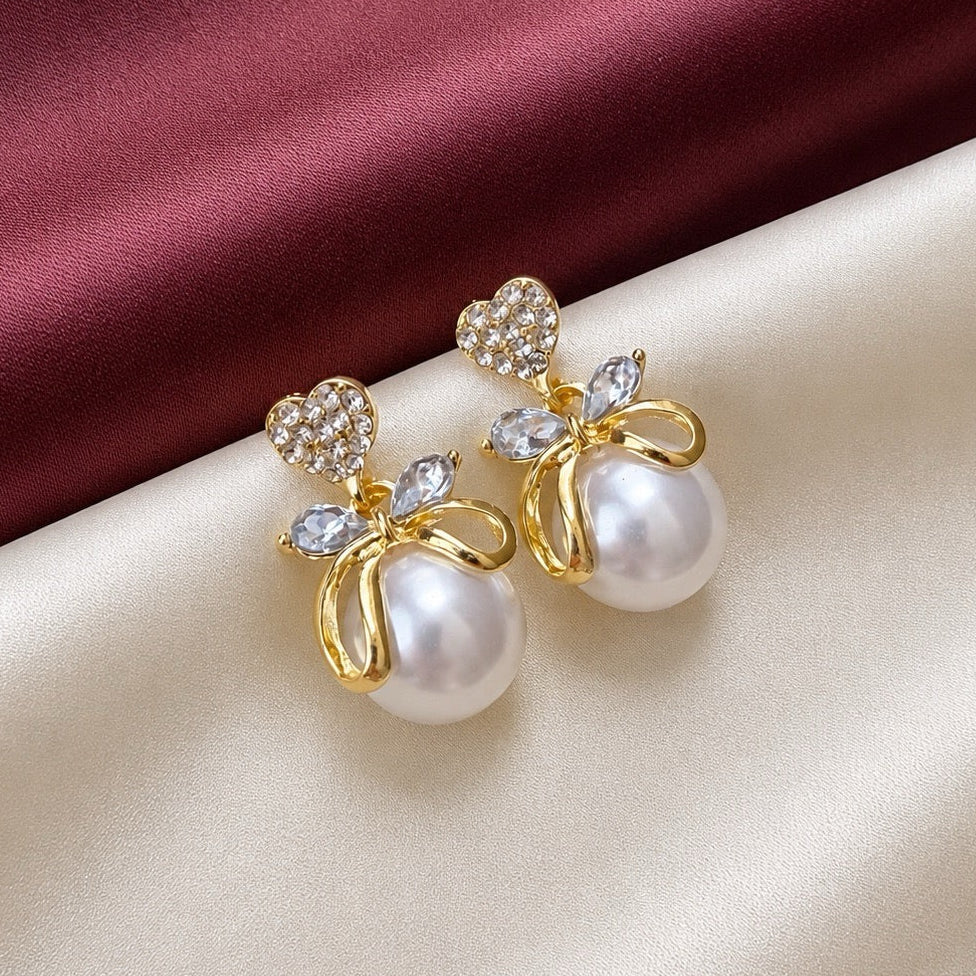 TFC Pearl Cover Gold Plated Dangler Earrings