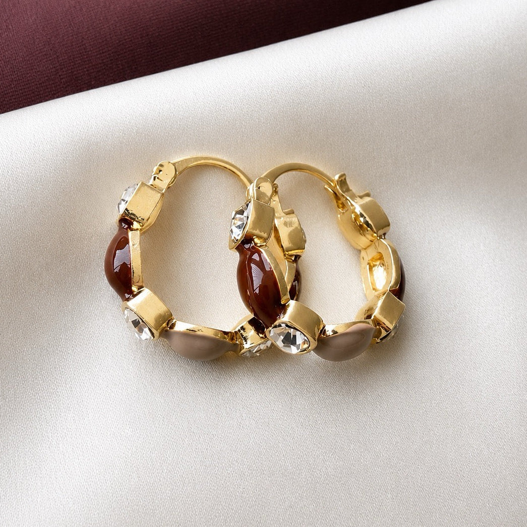 TFC Sparkle Circle Gold Plated Hoop Earrings