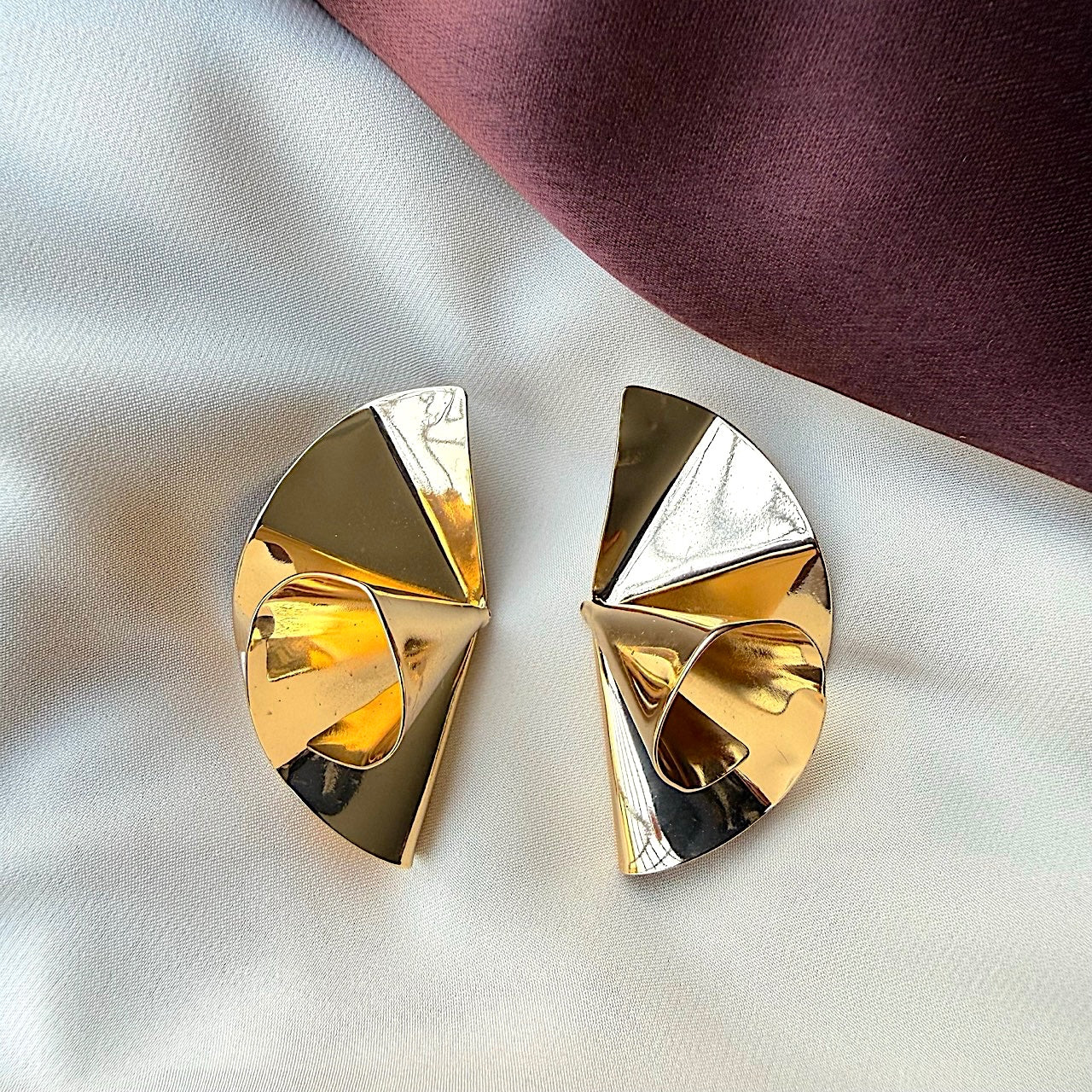 TFC Aurum Cone Gold Plated Stud Earrings
