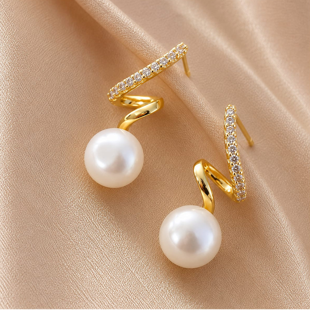 TFC Electric Pearl Gold Plated Dangler Earrings
