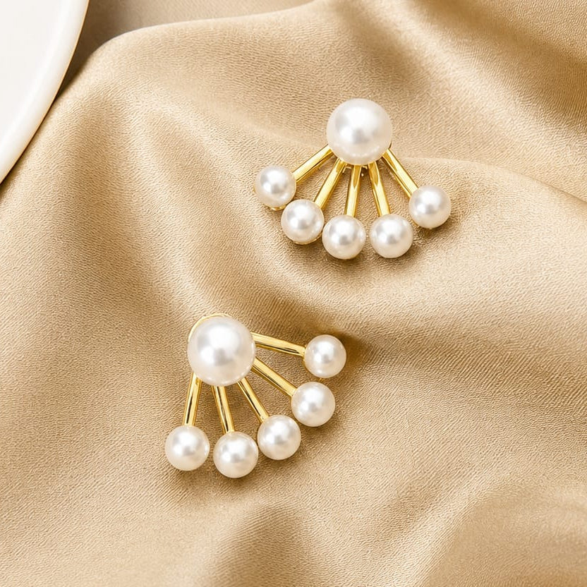 TFC Pearl Bunch Gold Plated Stud Earrings