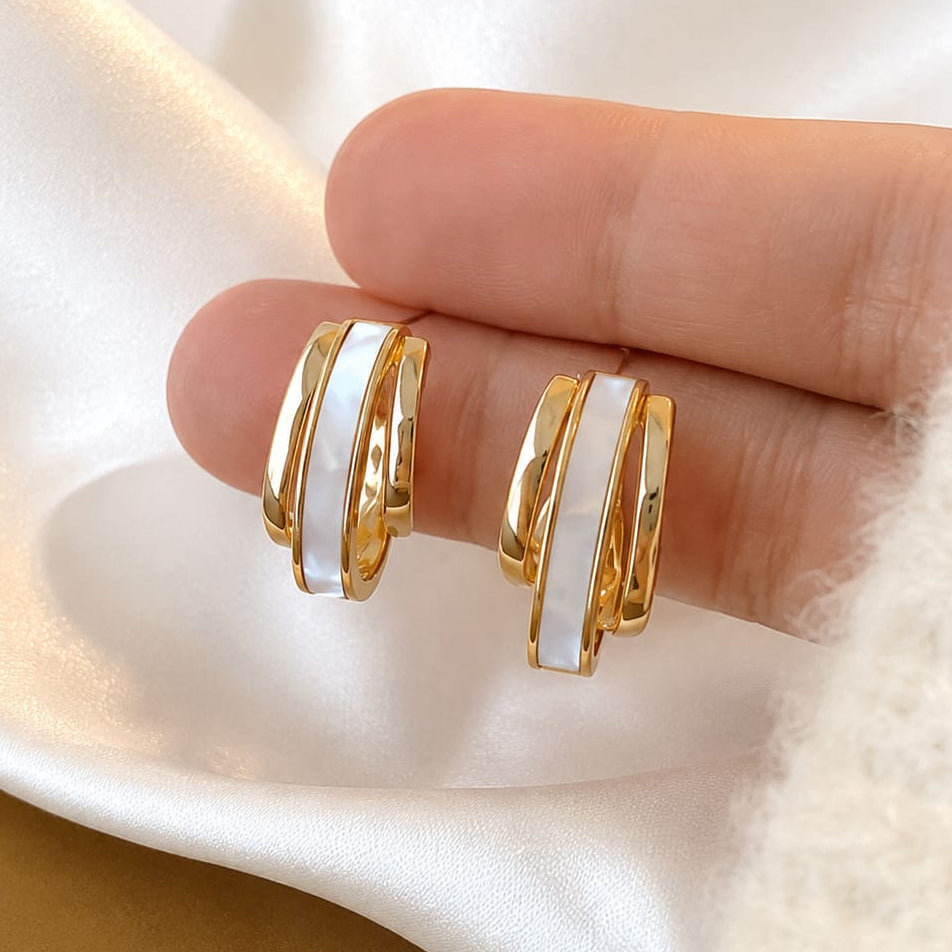 TFC Trio Move Gold Plated Stud Earrings