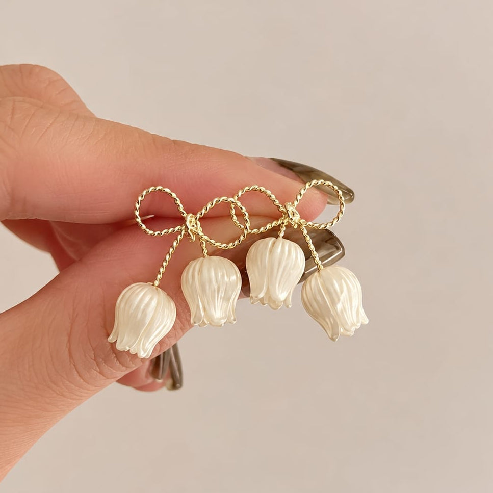 TFC Bow Rose Gold Plated Stud Earrings