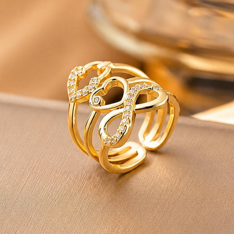 TFC Infinity Sign Gold Plated Adjustable Ring