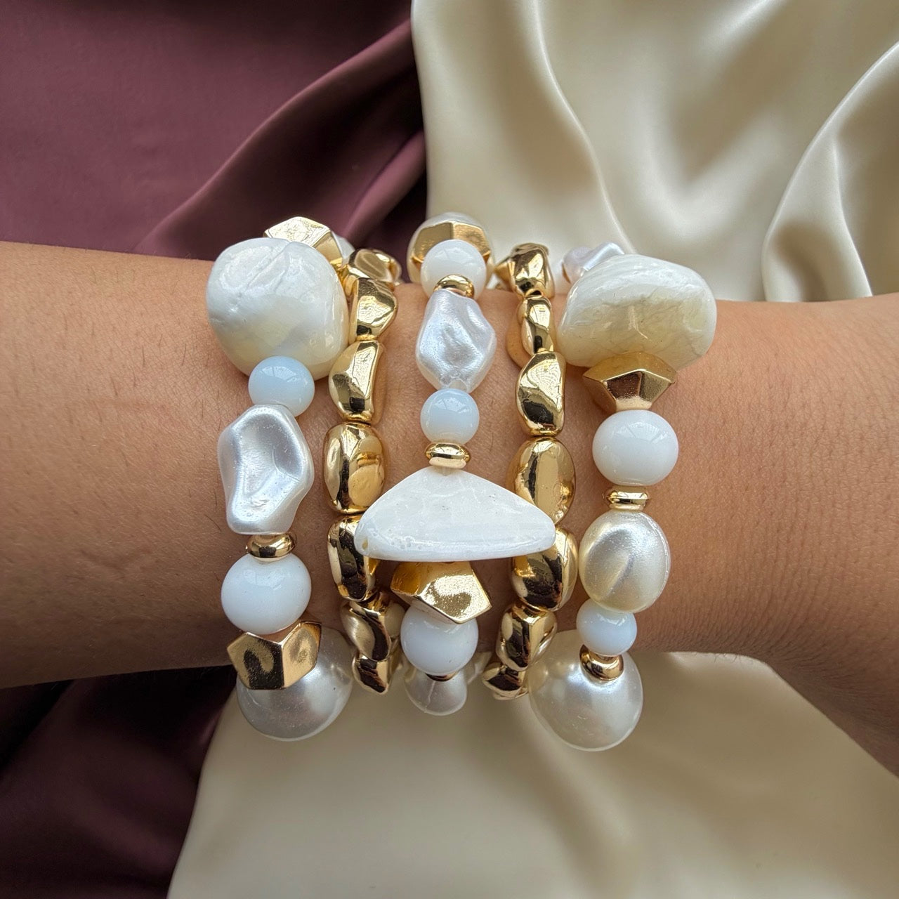 TFC Snow White Gold Plated Bracelet (set of 5)