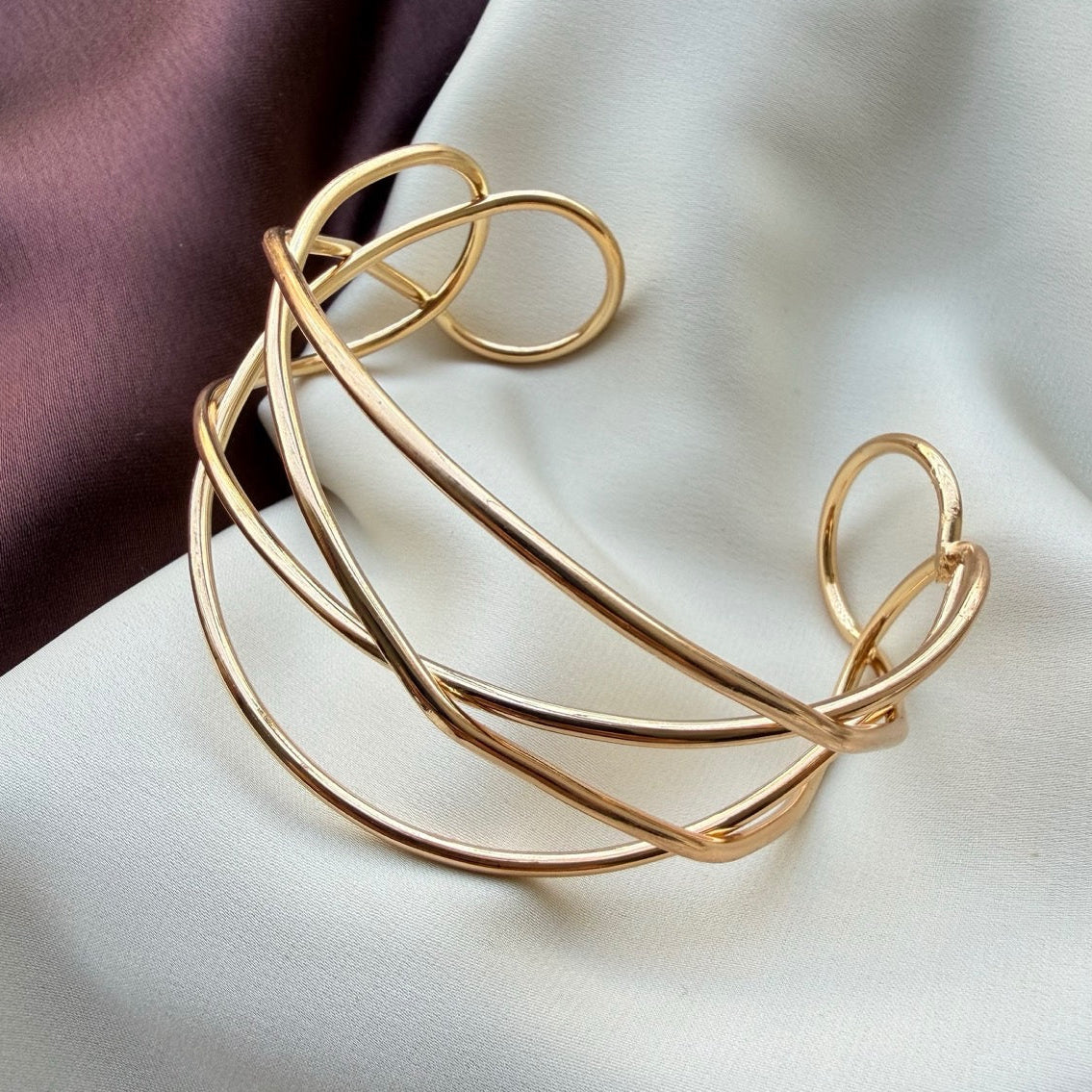 TFC Thin Line Gold Plated Adjustable Cuff