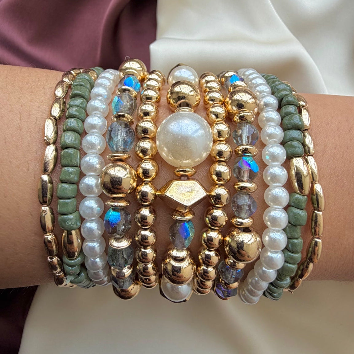 TFC Reflective Stone Gold Plated Bracelet (set of 11)