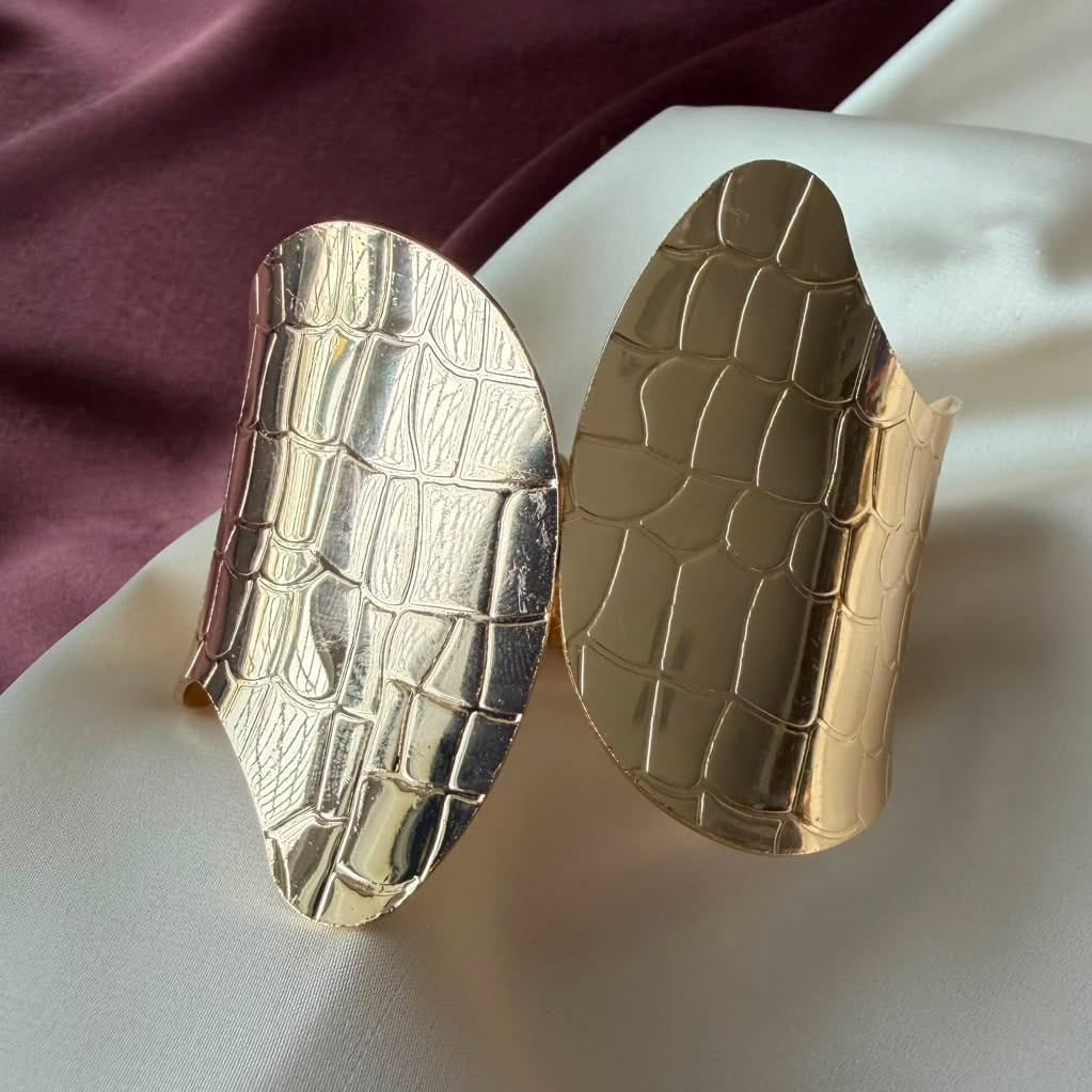TFC Textured Elegance Gold Plated Bracelet Cuff
